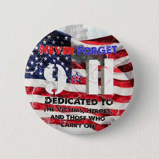 Herdenking van 11 september ronde button 5,7 cm (Voorkant)