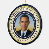 Herdenking van 45e President Barack Obama Keramisch Ornament (Links)