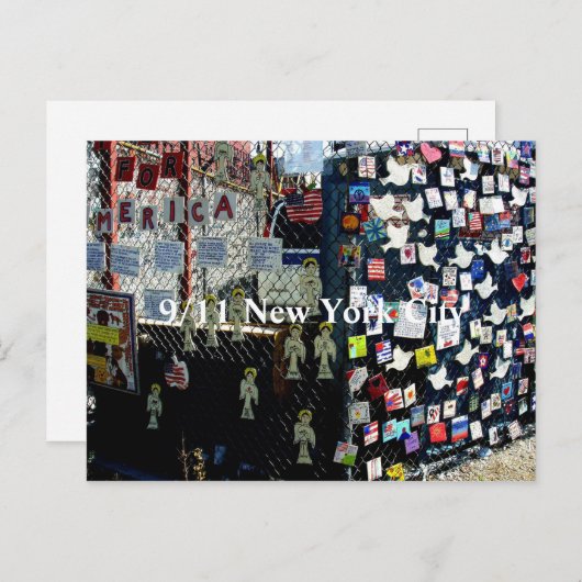 Herdenking van 9/11 briefkaart (Voorkant / Achterkant)