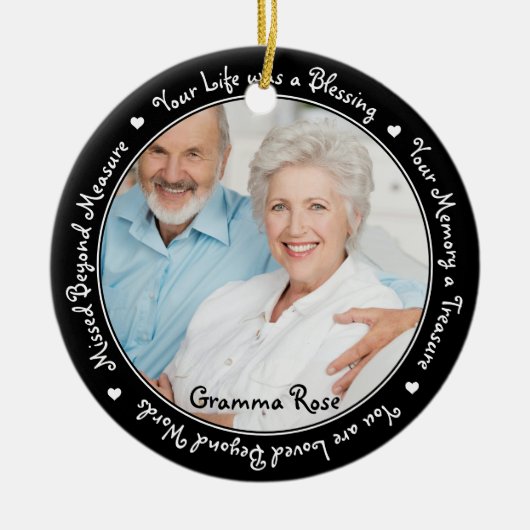 Herdenking van aangepaste foto's Memorial Keramisch Ornament (Voorkant)