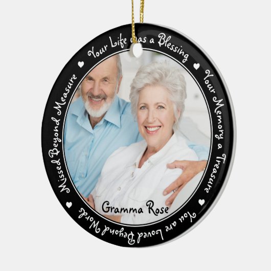 Herdenking van aangepaste foto's Memorial Keramisch Ornament (Links)