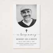 Herdenking van begrafenissen Foto Memorial Prayer  Visitekaartje (Voorkant)