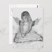 Herdenking van Briefkaart met een engeltje (Voorkant / Achterkant)