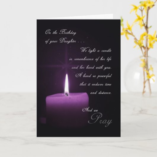 Herdenking van Daughter's Birthday Candle Kaart (Gele Bloem)