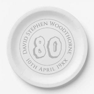 Herdenking van de 80ste verjaardag van de feestdag papieren bordje