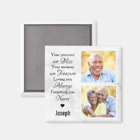 Herdenking van de begrafenis Memorial Foto's Magneet (Voorkant / Achterkant)