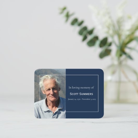 Herdenking van de begrafenis van de levensfoto visitekaartje (Staand voorkant)