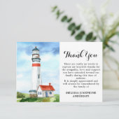 Herdenking van de begrafenis van de vuurtoren bedankkaart (Staand voorkant)