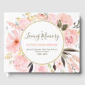 Herdenking van de begrafenis van de waterverf roze gastenboek (Voorkant)