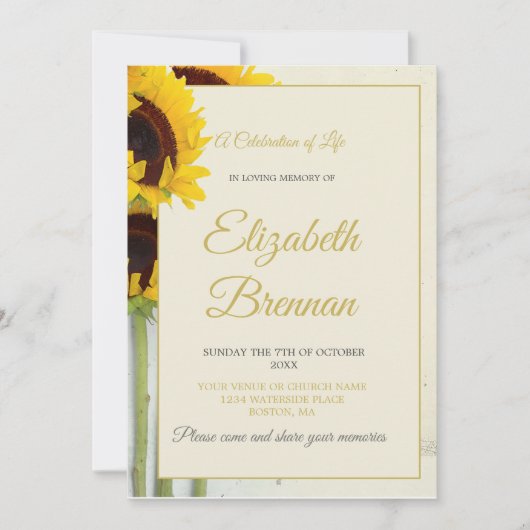 Herdenking van de begrafenis van de zondbloemen kaart (Voorkant)