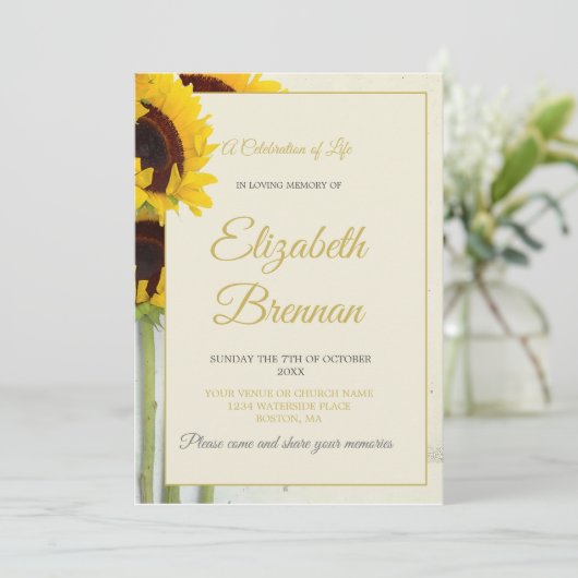 Herdenking van de begrafenis van de zondbloemen kaart (Staand voorkant)