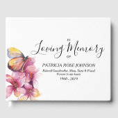 Herdenking van de begrafenis van Floral Butterfly Gastenboek (Voorkant)