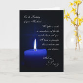 Herdenking van de Birthday Candle van Husband Kaart (Gele Bloem)