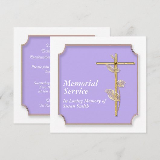 Herdenking van de dienst kaart (Voorkant / Achterkant)