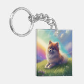 Herdenking van de Dog Memorial Rainbow Bridge Sleutelhanger (Voorkant Links)