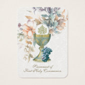 Herdenking van de Eerste Heilige Communie van Eleg Visitekaartje (Voorkant)