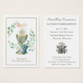 Herdenking van de Eerste Heilige Communie van Eleg Visitekaartje (Voorkant /achterkant)