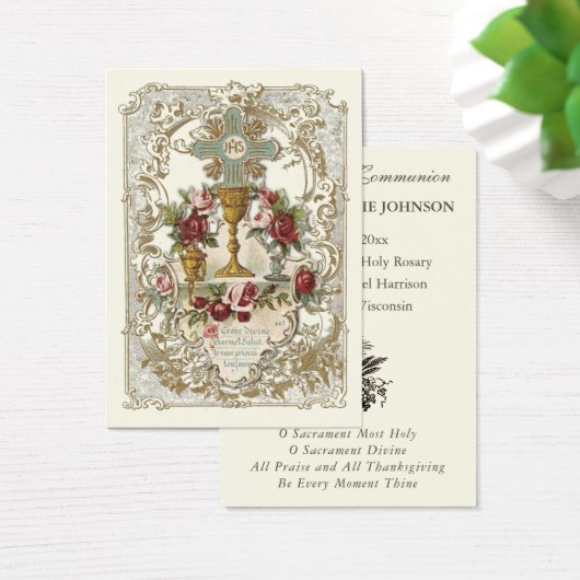 Herdenking van de Eerste Heilige Communie van Eleg Visitekaartje (Bureau)