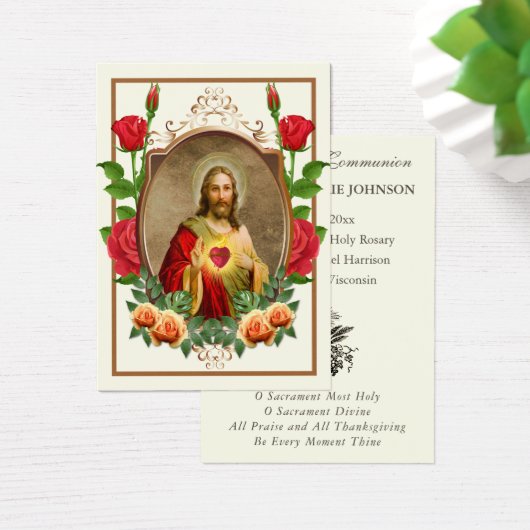 Herdenking van de Eerste Heilige Communie van Eleg Visitekaartje (Bureau)