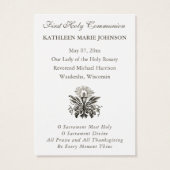 Herdenking van de Eerste Heilige Communie van Eleg Visitekaartje (Achterkant)