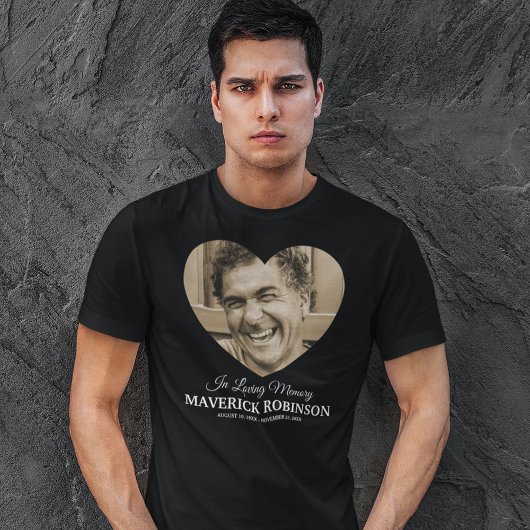 Herdenking van de foto van het hart Memorial T-shirt
