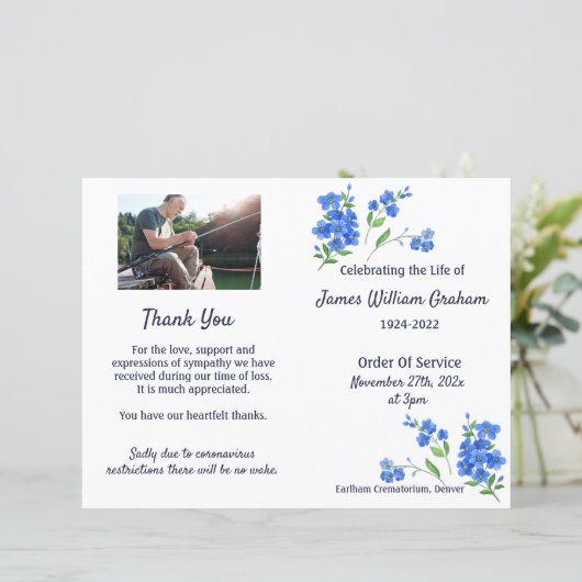 Herdenking van de Funeral Order of Service Program (Staand voorkant)