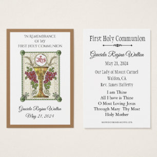 Herdenking van de Heilige Kaart Chalice Eerste Hei