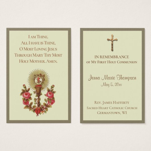 Herdenking van de Heilige Kaart Chalice Eerste Hei (Voorkant /achterkant)