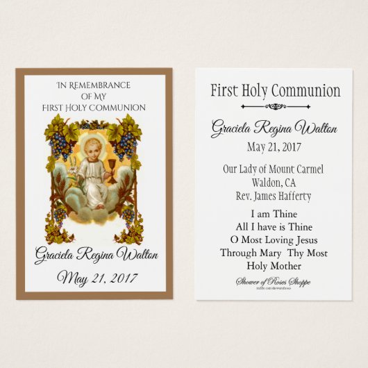 Herdenking van de Heilige Kaart jesus Eerste Heili (Voorkant /achterkant)