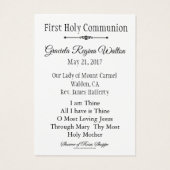 Herdenking van de Heilige Kaart jesus Eerste Heili (Achterkant)