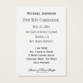 Herdenking van de Heilige Kaart Jezus Eerste Heili (Achterkant)