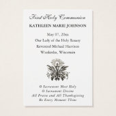 Herdenking van de Heilige Stoel Visitekaartje (Achterkant)