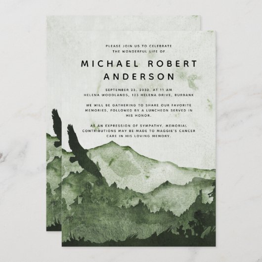 Herdenking van de herdenking van het bergbos kaart (Voorkant / Achterkant)