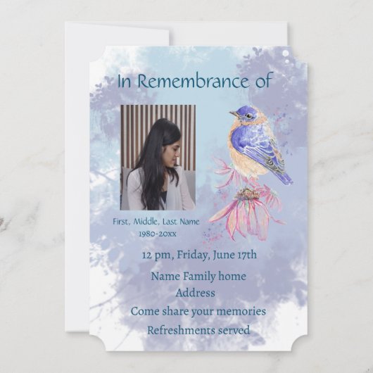 Herdenking van de herdenking van het leven in de B Kaart (Achterkant)