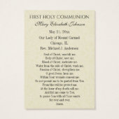 Herdenking van de Kaart van gebed voor de Eerste H (Achterkant)