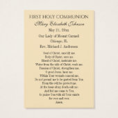 Herdenking van de Kaart van gebed voor de Eerste H (Achterkant)