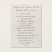 Herdenking van de Kaart van gebed voor de Eerste H (Achterkant)