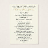 Herdenking van de Kaart van gebed voor de Eerste H (Achterkant)