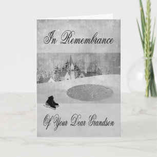 Herdenking van de kleinzoon op de kerstkaart feestdagen kaart