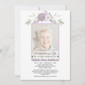 Herdenking van de levendragende Floral Foto Memori Kaart (Voorkant)