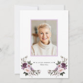 Herdenking van de levendragende Floral Foto Memori Kaart (Achterkant)