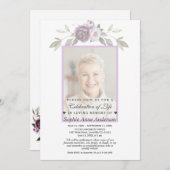 Herdenking van de levendragende Floral Foto Memori Kaart (Voorkant / Achterkant)