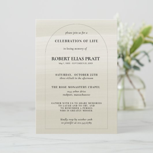 Herdenking van de levensherdenkingsminimalist Boho Kaart (Staand voorkant)