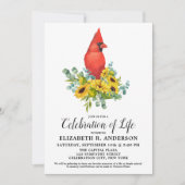 Herdenking van de levenskardinaal van de bloemen kaart (Voorkant)