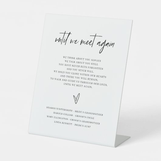 Herdenking van de minimale huwelijksgeborene reclamebord met voetstuk (Voorkant)