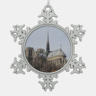Herdenking van de Notre Dame van Parijs Tin Sneeuwvlok Ornament