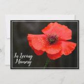 Herdenking van de redactie van Red Poppy Memorial  Kaart (Voorkant)