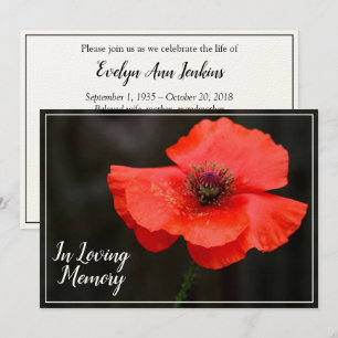 Herdenking van de redactie van Red Poppy Memorial  Kaart