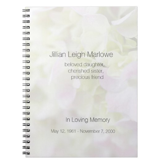 Herdenking van de sluiting van Hydrangea Notitieboek (Voorkant)