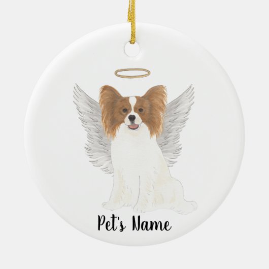 Herdenking van de sympathie van Red & White Papill Keramisch Ornament (Achterkant)